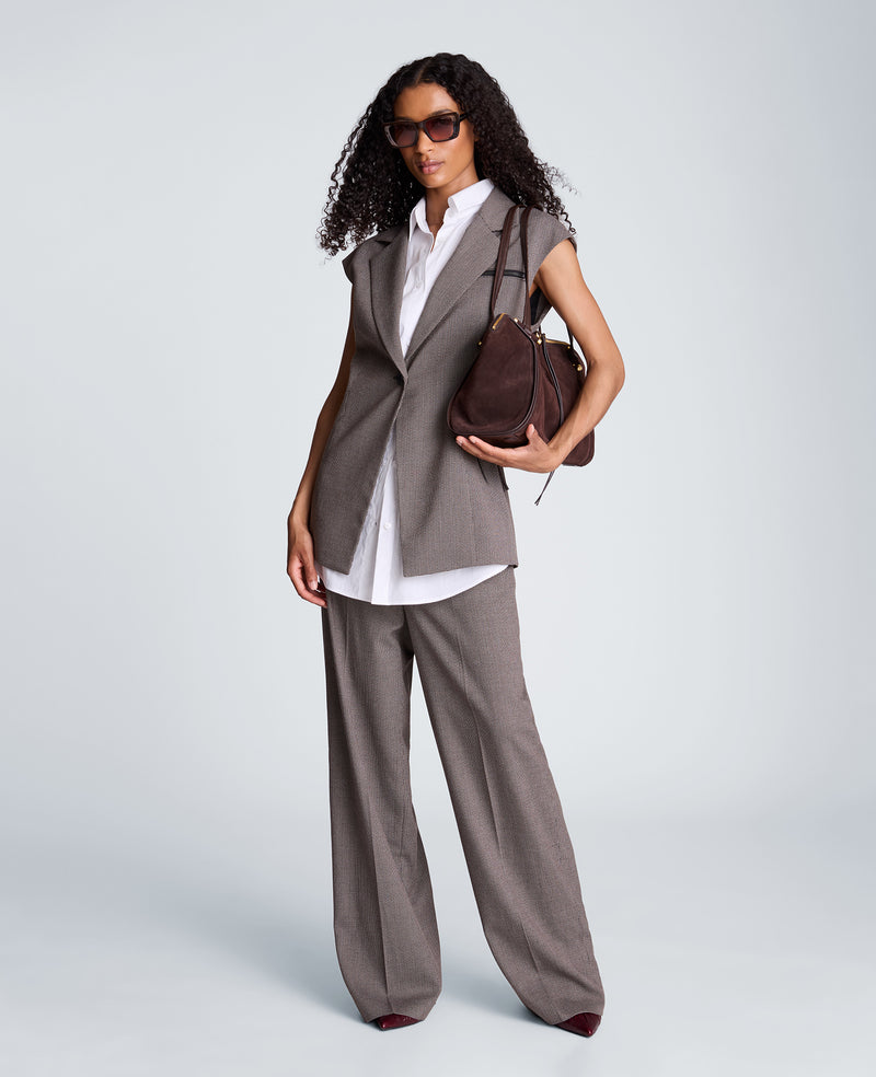 Kenneth Cole - Fly Front High Rise Wide Leg Pants with Slash Pocket WOMENS PANTS for Women