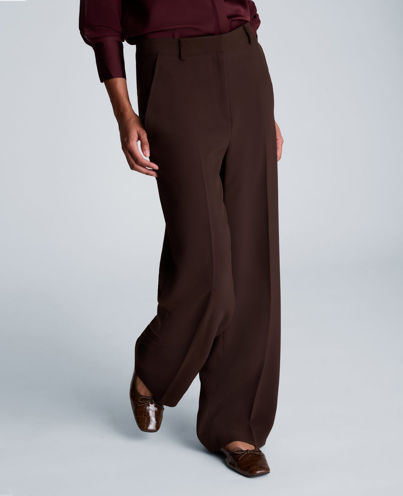 Kenneth Cole - Fly Front High Rise Wide Leg Pants with Slash Pocket WOMENS PANTS for Women