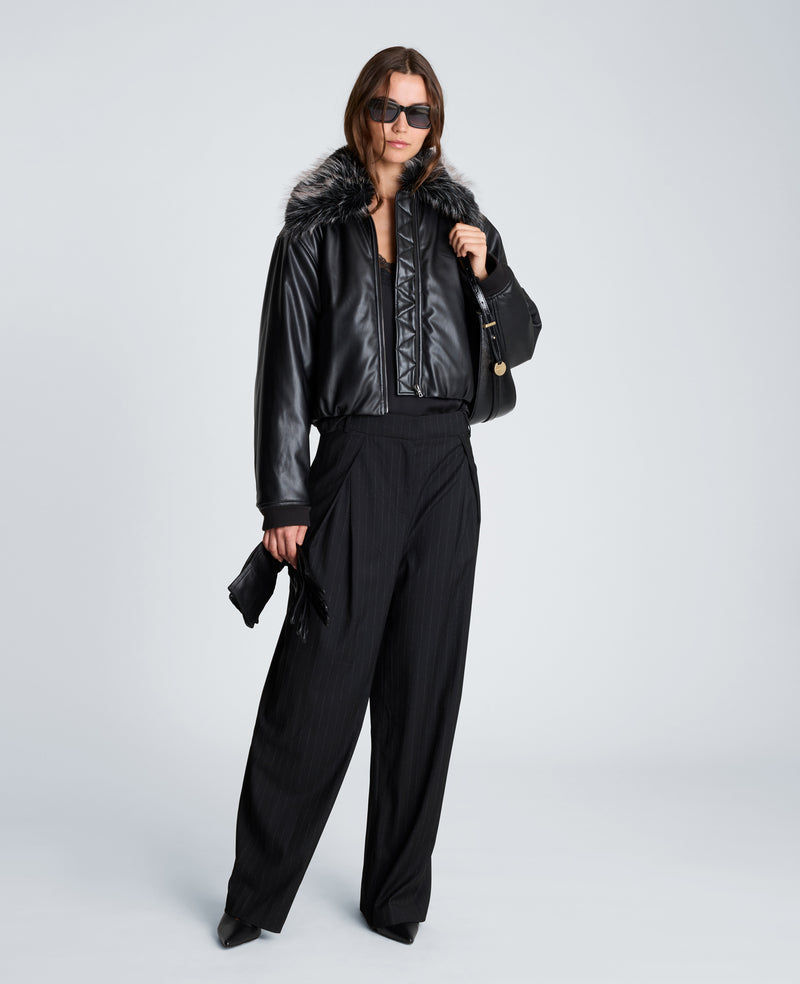 Kenneth Cole - Fly Front Wide Leg Crossover Pleat Pant WOMENS PANTS for Women