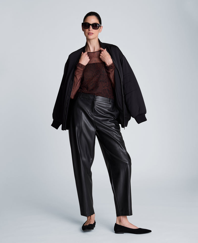 Kenneth Cole - High Rise Fly Front Barrel Leg Pants WOMENS PANTS for Women