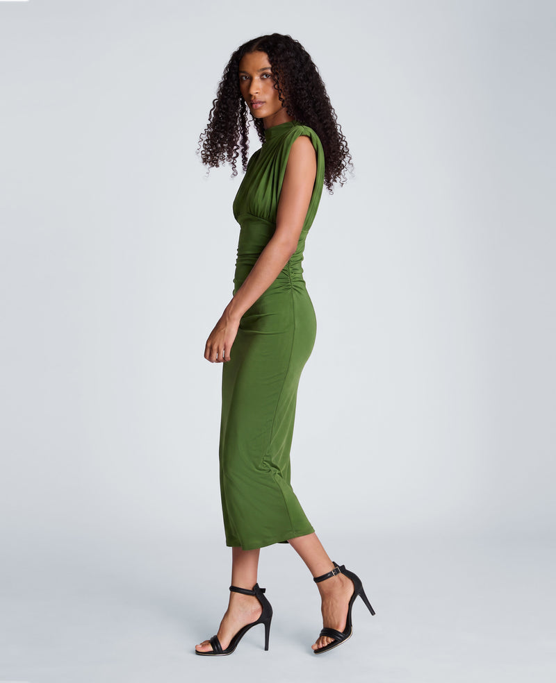 Kenneth Cole - Shoulder Pad Midi Milano Jersey Dress WOMENS DRESS for Women