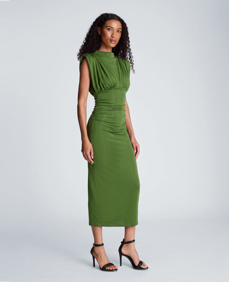 Kenneth Cole - Shoulder Pad Midi Milano Jersey Dress WOMENS DRESS for Women
