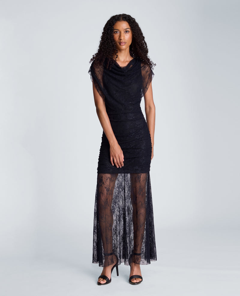 Kenneth Cole - Sheer Overlay Maxi Stretch Lace Dress WOMENS DRESS for Women