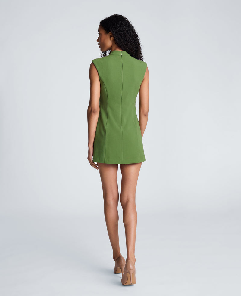 Kenneth Cole - Mock Neck Zipper Front Textured Crepe Mini Dress WOMENS DRESS for Women