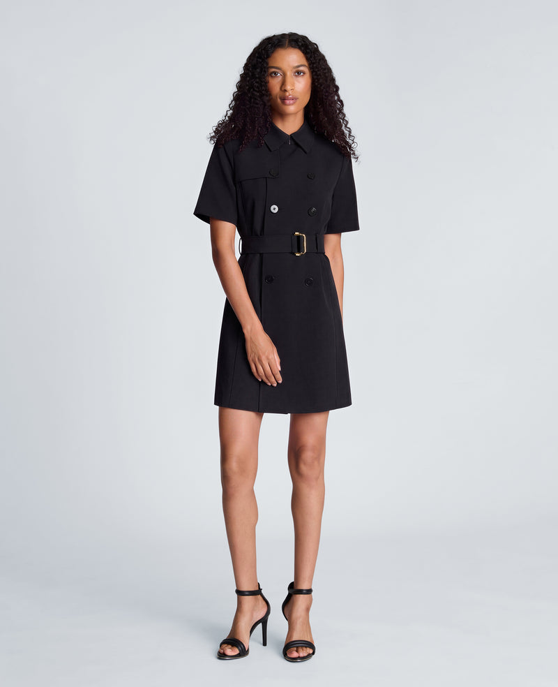 Kenneth Cole - Short Sleeve Micro Tech Mini Trench Dress WOMENS DRESS for Women