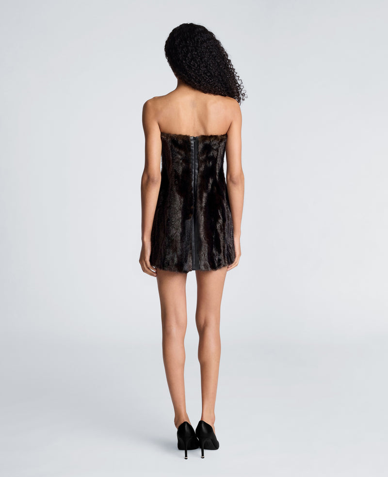 Kenneth Cole - Strapless Faux Fur Mini Dress WOMENS DRESS for Women
