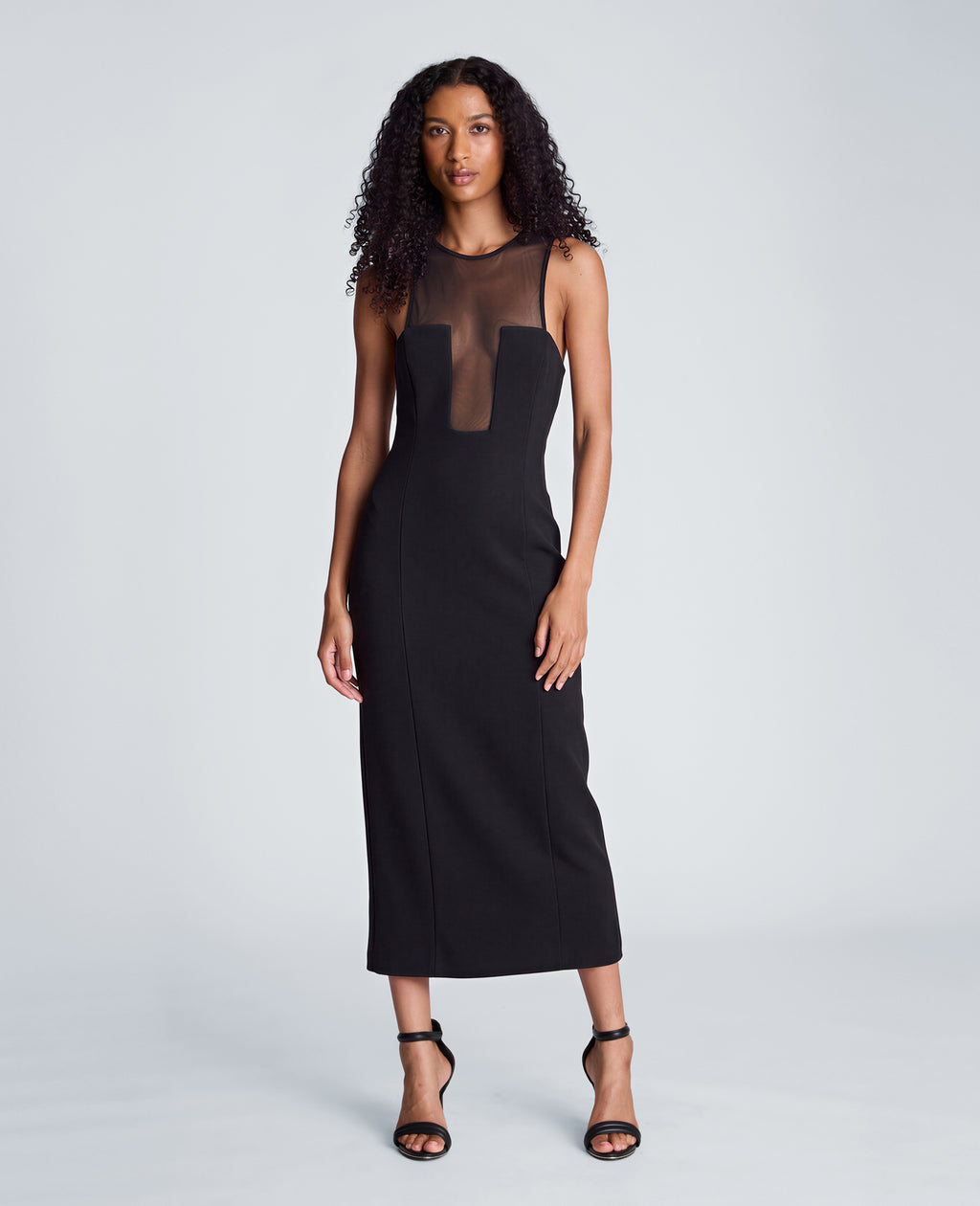 Kenneth Cole - Mesh Insert Scuba Midi Dress WOMENS DRESS for Women 