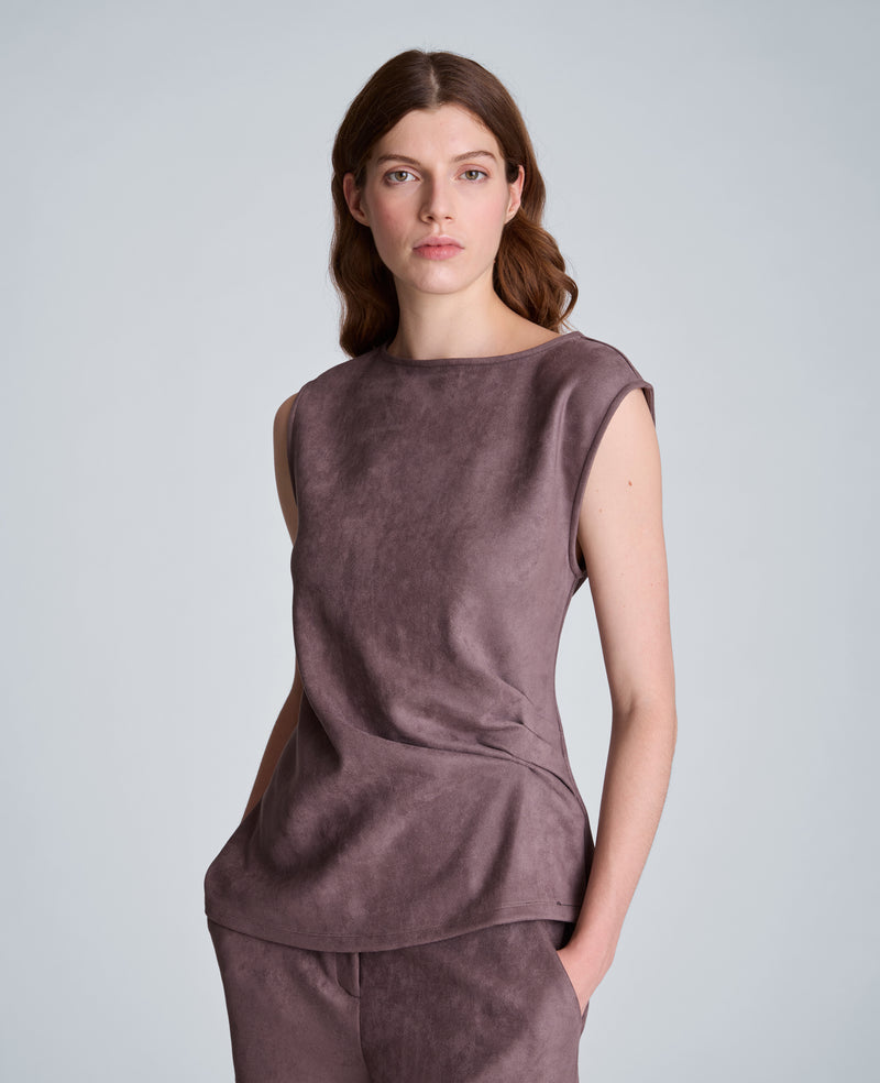 Kenneth Cole - Cinch Waist Asymmetrical Hem Top WOMENS KNITS for Women
