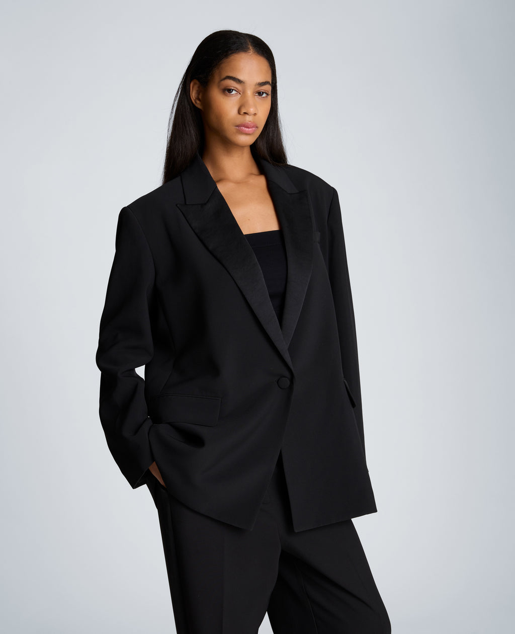 Kenneth Cole - Boyfriend Jacket with Contrast Lapel WOMENS JACKET for Women 