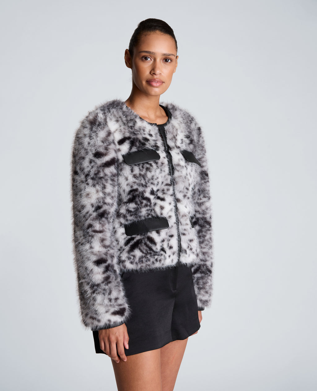 Kenneth Cole - Fur Jacket with Contrast Pockets WOMENS JACKET for Women 