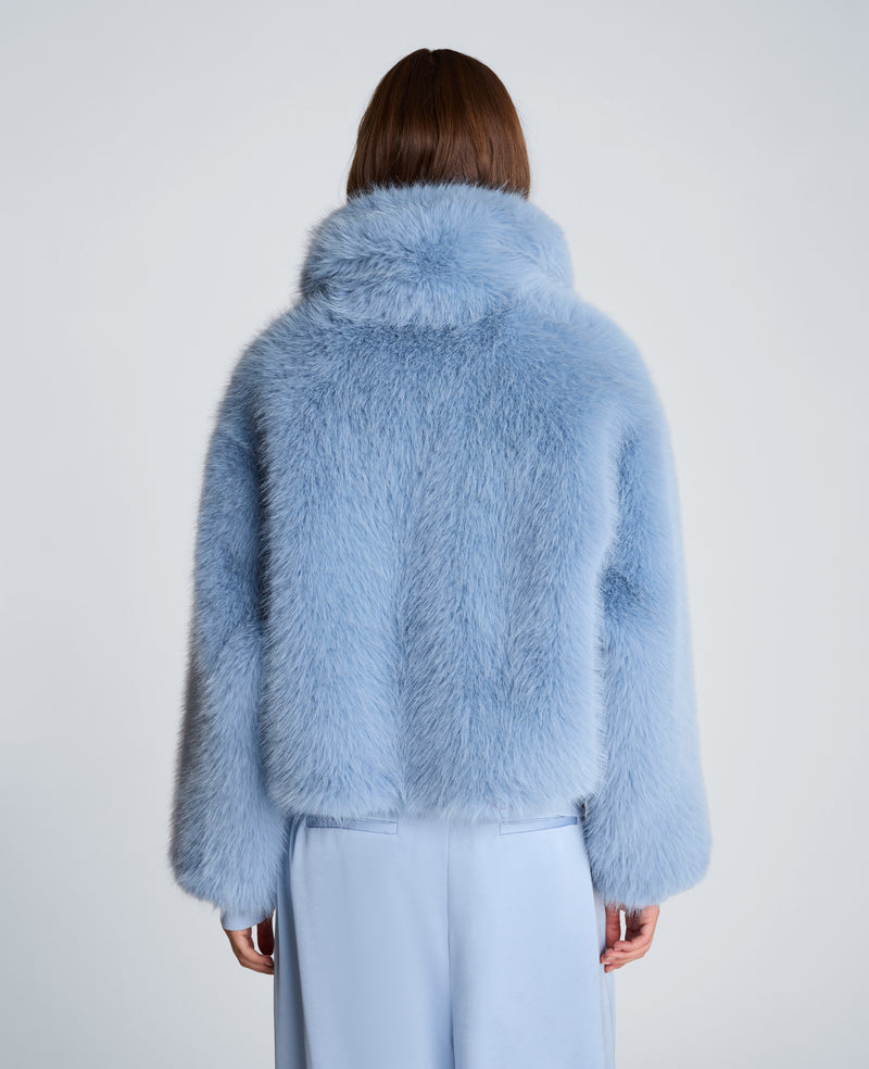 Kenneth Cole - Cropped Fur Jacket with Hook and Eye Closure WOMENS JACKET for Women