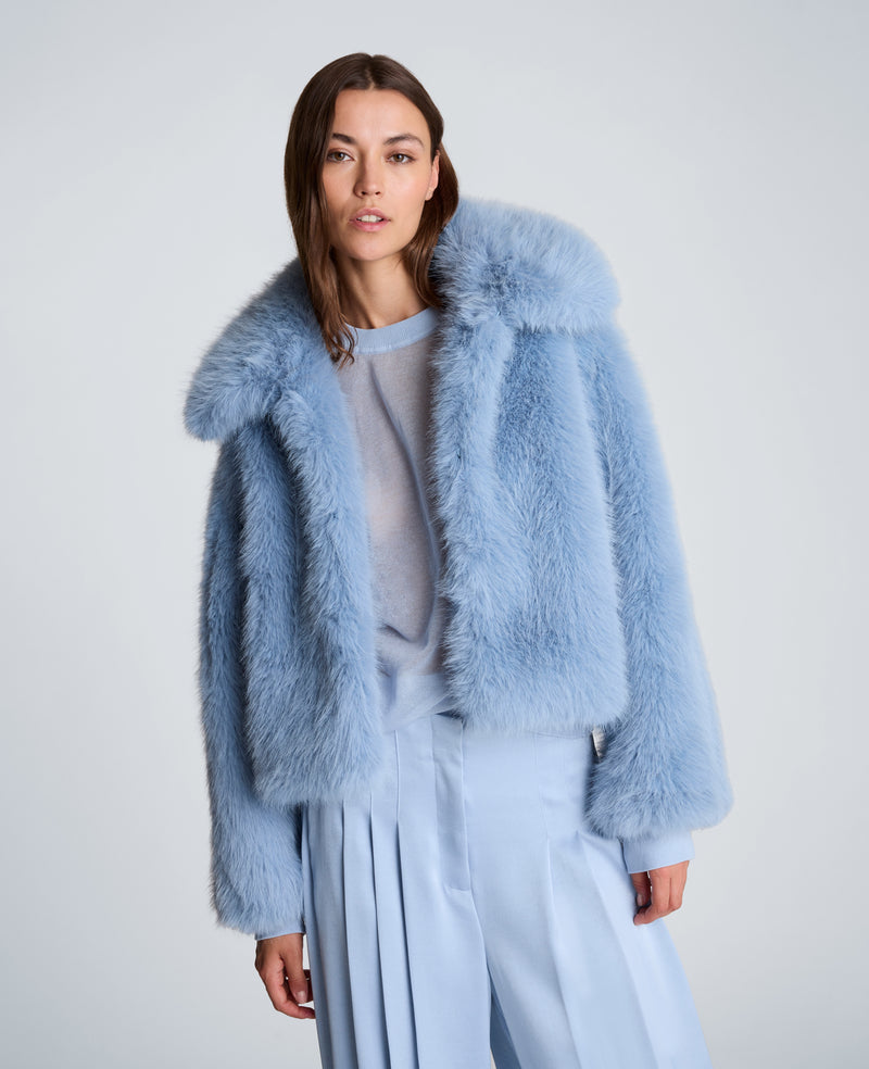 Kenneth Cole - Cropped Fur Jacket with Hook and Eye Closure WOMENS JACKET for Women