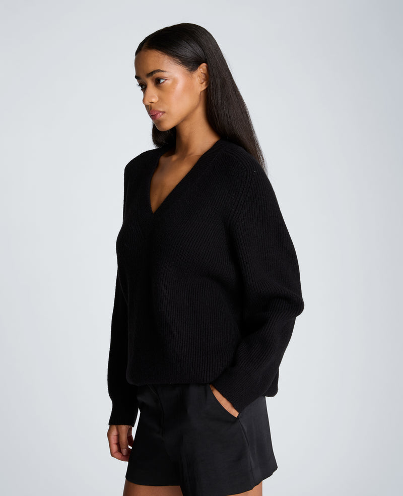 Kenneth Cole - Oversized V-Neck Raglan Sweater WOMENS SWEATER for Women