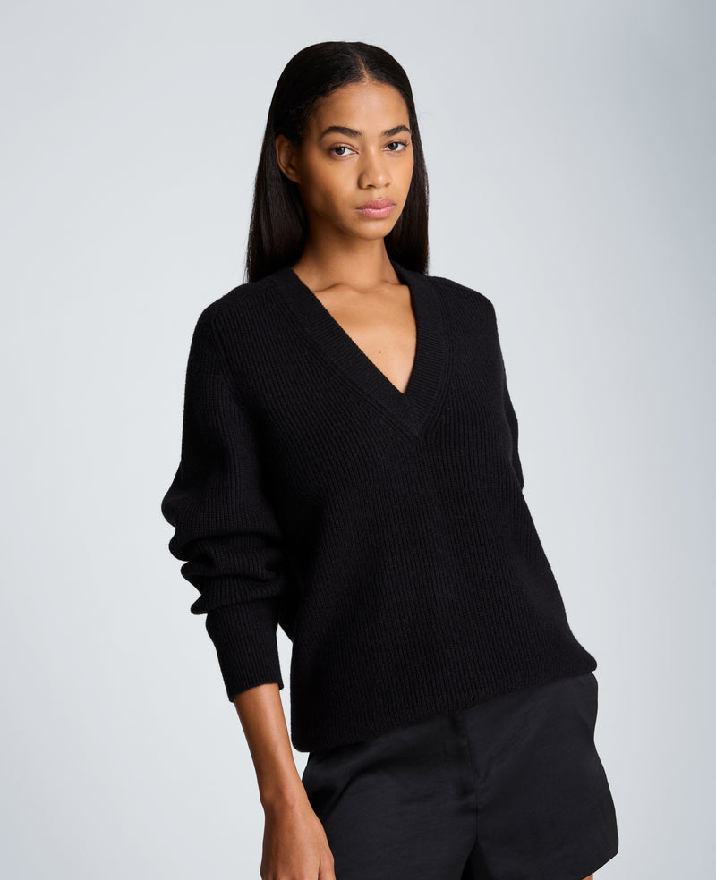 Kenneth Cole - Oversized V-Neck Raglan Sweater WOMENS SWEATER for Women