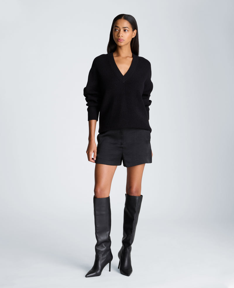 Kenneth Cole - Oversized V-Neck Raglan Sweater WOMENS SWEATER for Women
