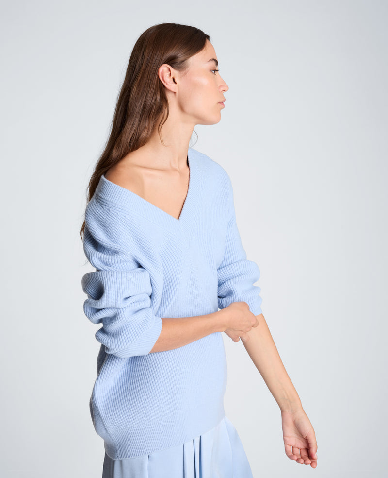 Kenneth Cole - Oversized V-Neck Raglan Sweater WOMENS SWEATER for Women
