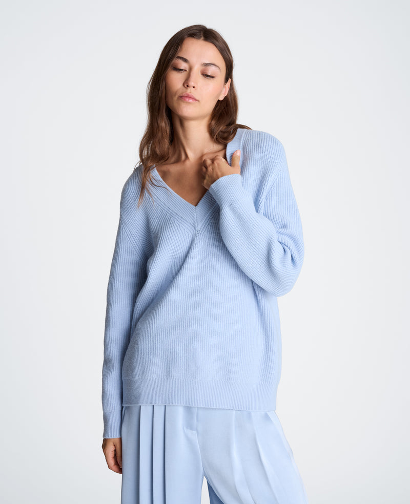 Kenneth Cole - Oversized V-Neck Raglan Sweater WOMENS SWEATER for Women