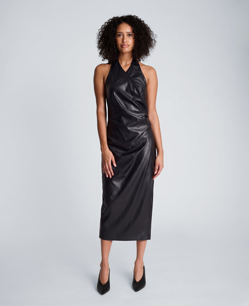 Kenneth Cole - Halter Neck Draped Midi Dress WOMENS DRESS for Women