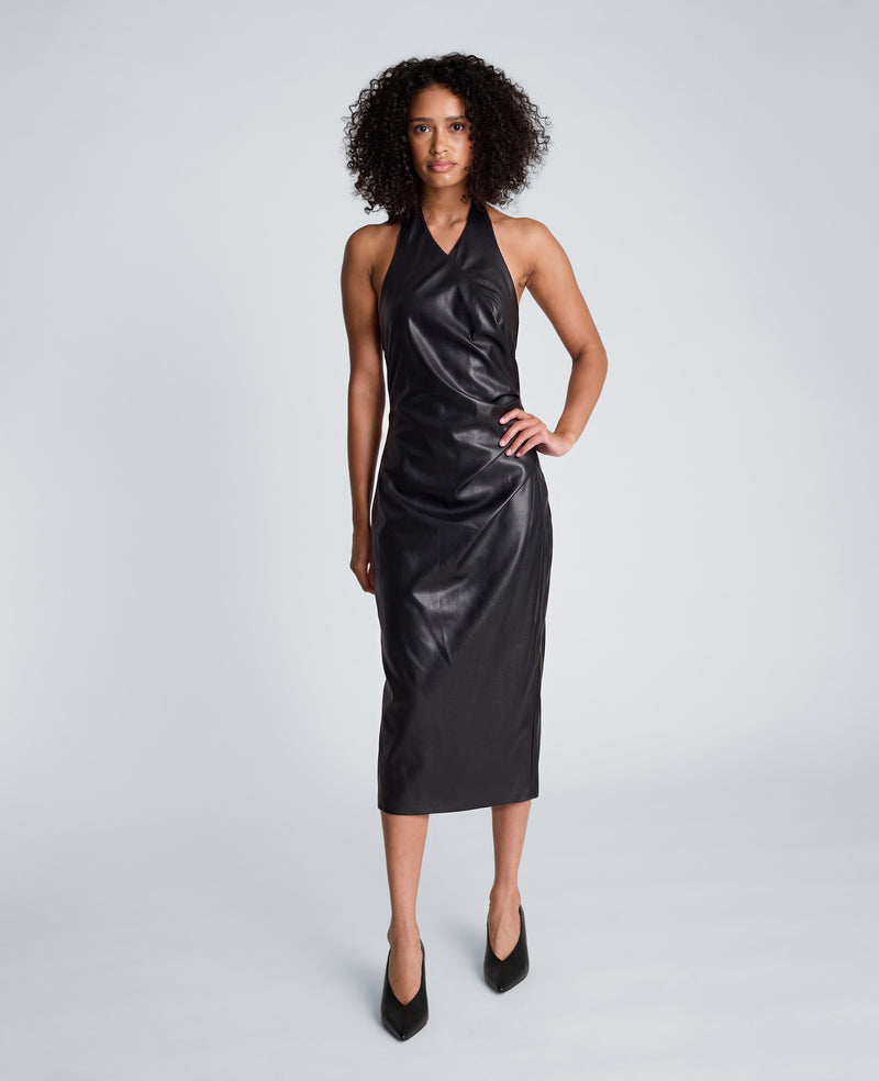Kenneth Cole - Halter Neck Draped Midi Dress WOMENS DRESS for Women