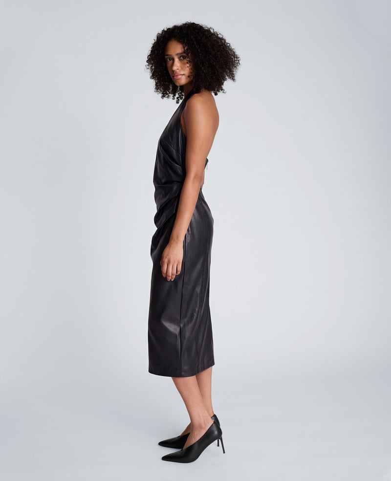 Kenneth Cole - Halter Neck Draped Midi Dress WOMENS DRESS for Women