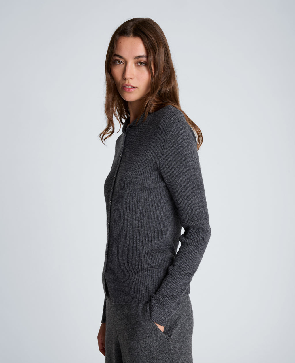 Kenneth Cole - Long Sleeve Mini Button Funnel Neck Sweater WOMENS SWEATER for Women 