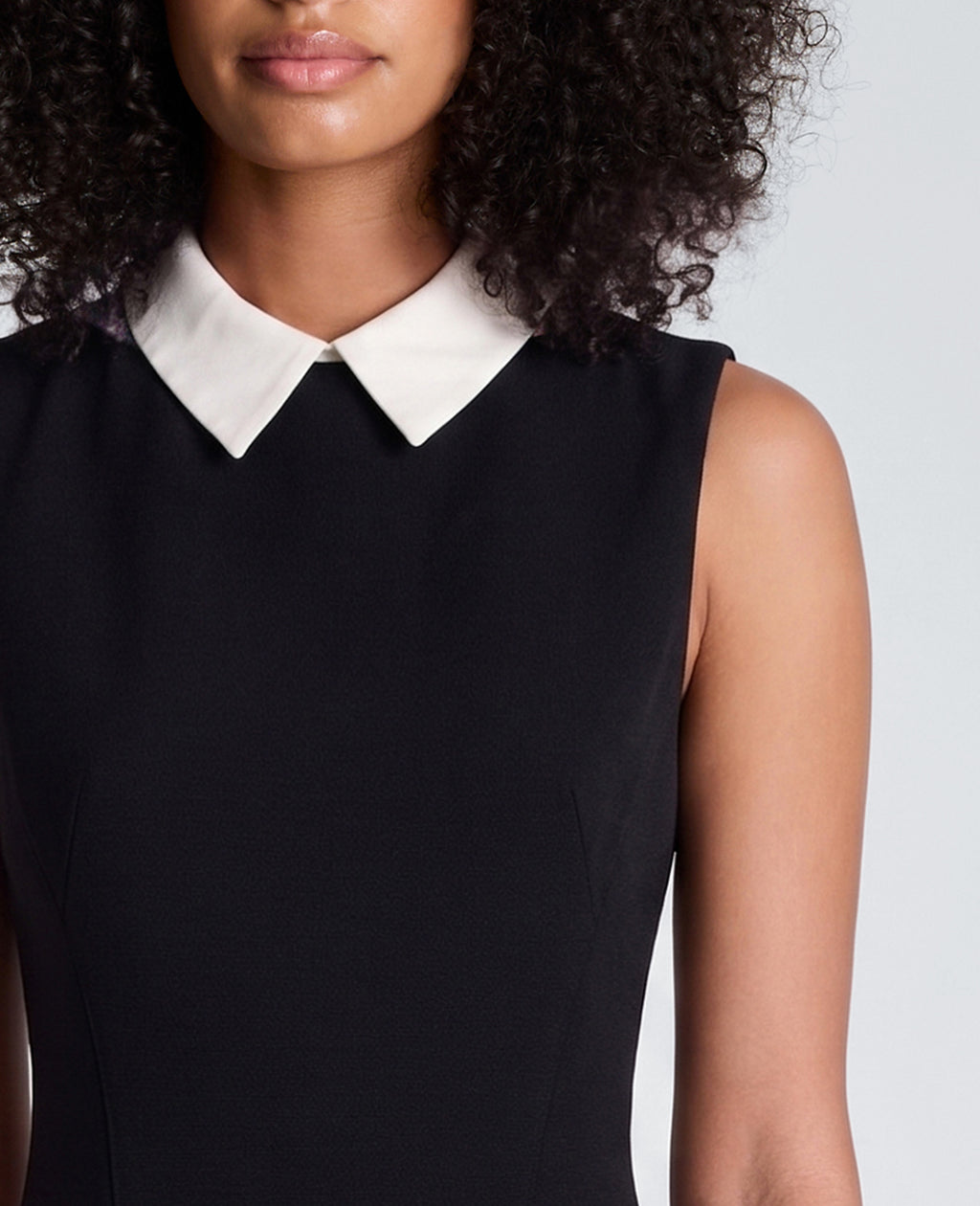 Shirt Neck Sleeveless Mini Dress