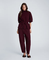 Barrel Leg Sweater Pull On Pant