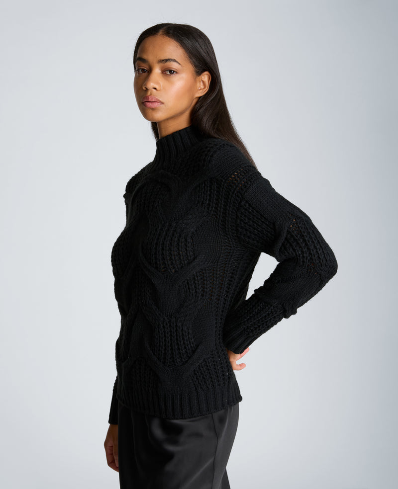 Kenneth Cole - Oversized Cable Mock Neck Sweater WOMENS SWEATER for Women