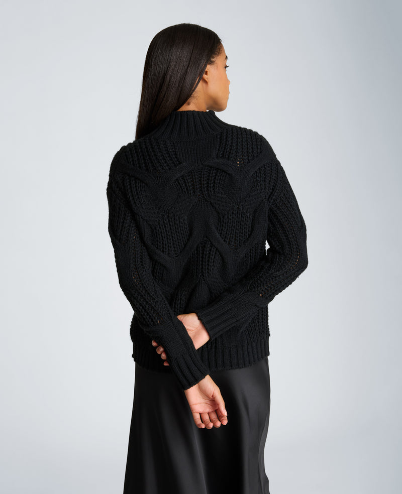 Kenneth Cole - Oversized Cable Mock Neck Sweater WOMENS SWEATER for Women