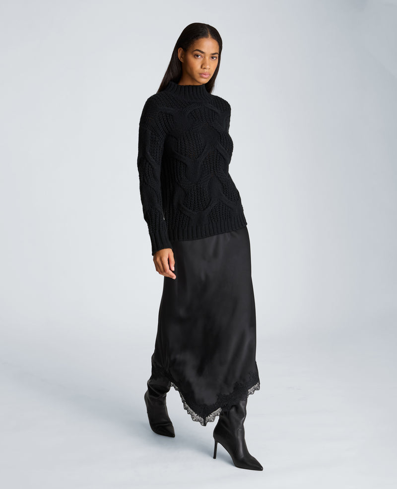 Kenneth Cole - Oversized Cable Mock Neck Sweater WOMENS SWEATER for Women
