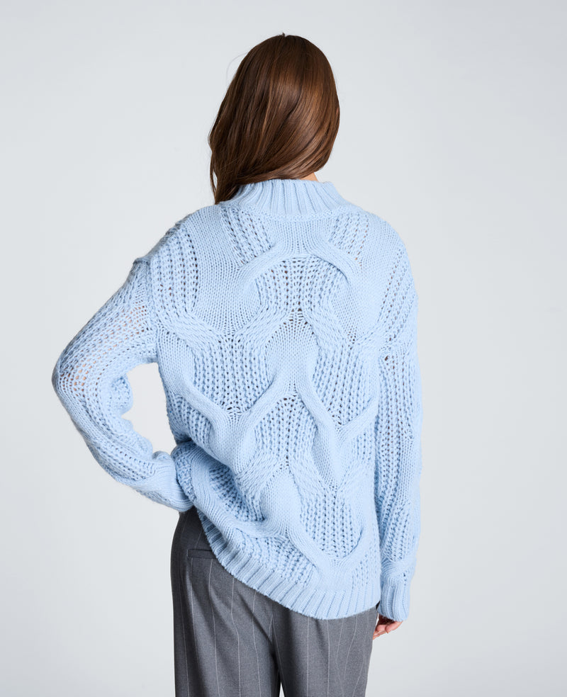 Kenneth Cole - Oversized Cable Mock Neck Sweater WOMENS SWEATER for Women