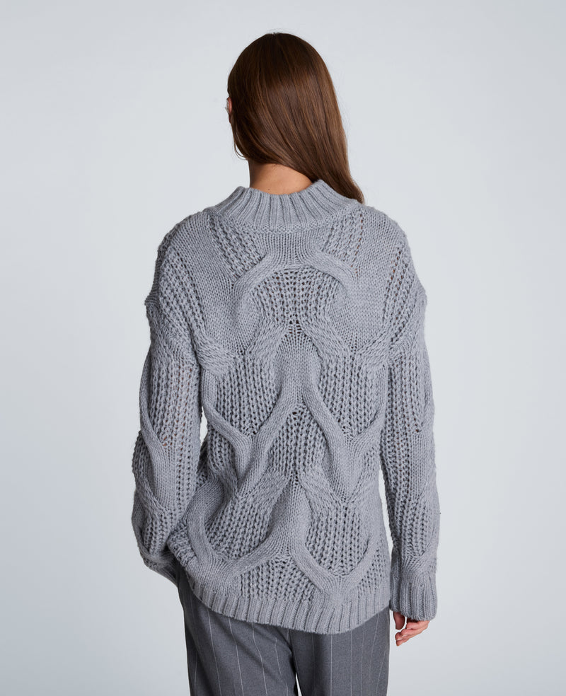 Kenneth Cole - Oversized Cable Mock Neck Sweater WOMENS SWEATER for Women
