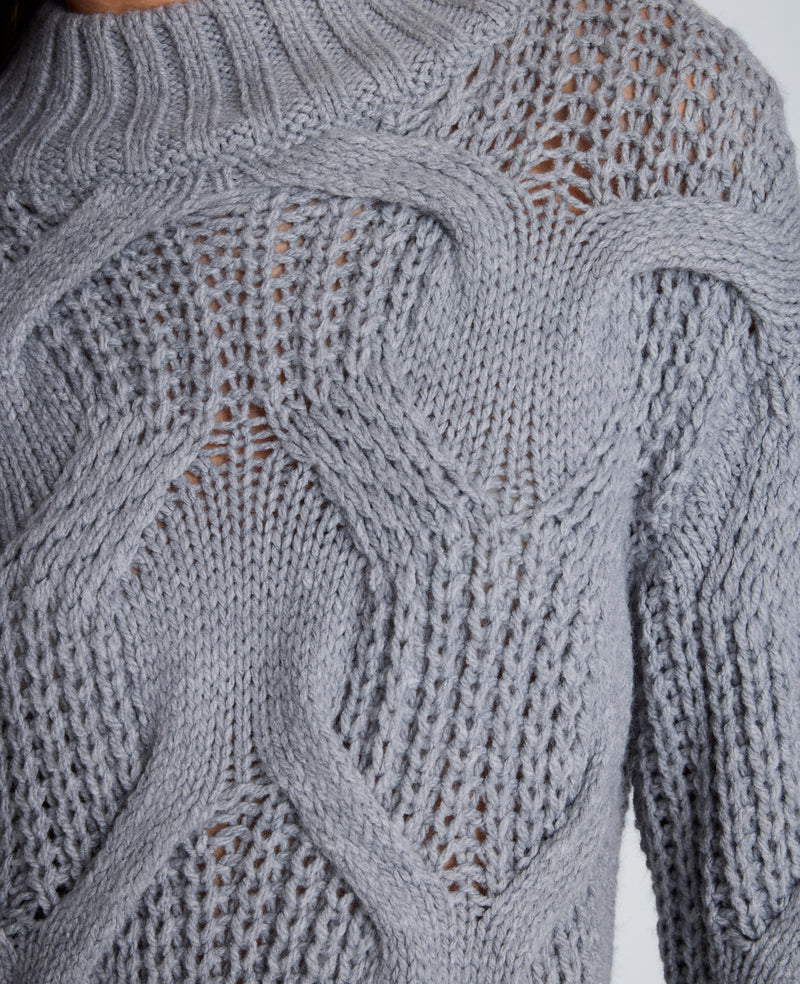 Kenneth Cole - Oversized Cable Mock Neck Sweater WOMENS SWEATER for Women