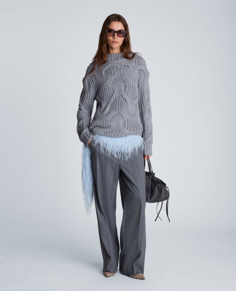 Kenneth Cole - Oversized Cable Mock Neck Sweater WOMENS SWEATER for Women