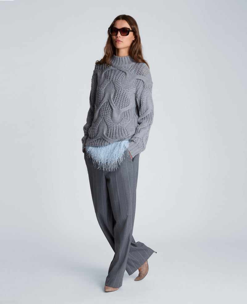 Kenneth Cole - Oversized Cable Mock Neck Sweater WOMENS SWEATER for Women