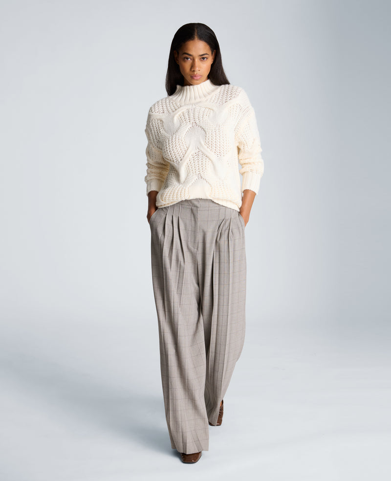 Kenneth Cole - Oversized Cable Mock Neck Sweater WOMENS SWEATER for Women