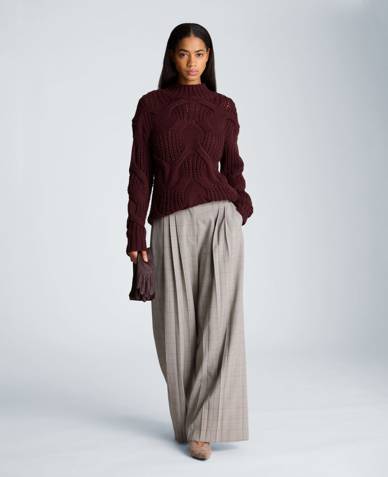 Kenneth Cole - Oversized Cable Mock Neck Sweater WOMENS SWEATER for Women