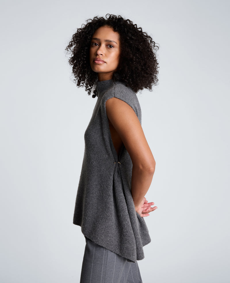 Kenneth Cole - Mock Neck Sweater with Side Pleats WOMENS SWEATER for Women