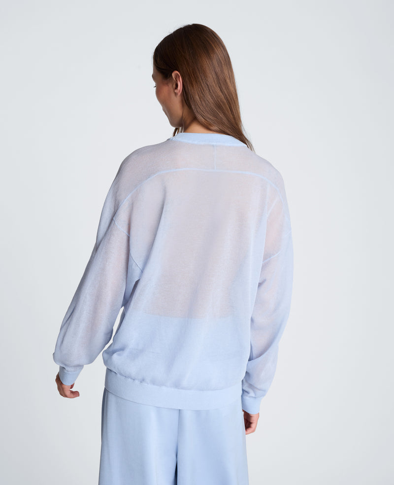 Kenneth Cole - Sheer Crew Neck Sweatshirt WOMENS SWEATER for Women