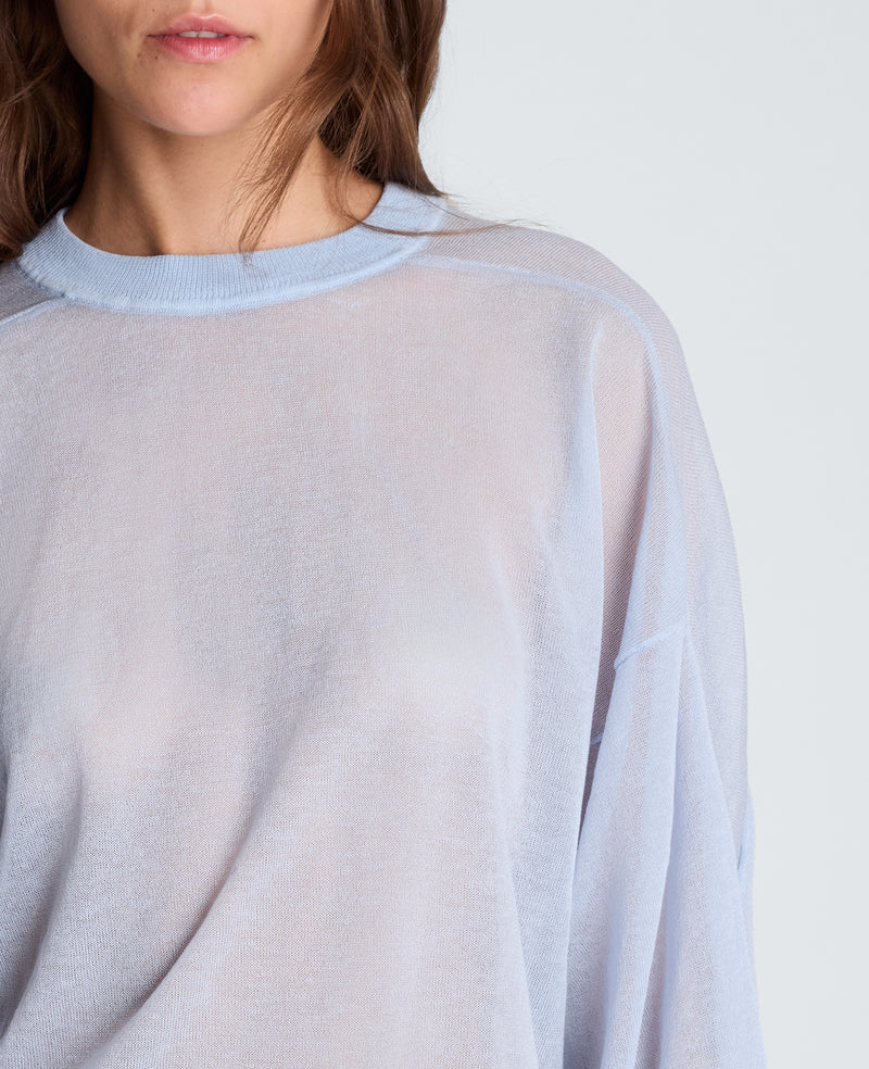 Kenneth Cole - Sheer Crew Neck Sweatshirt WOMENS SWEATER for Women