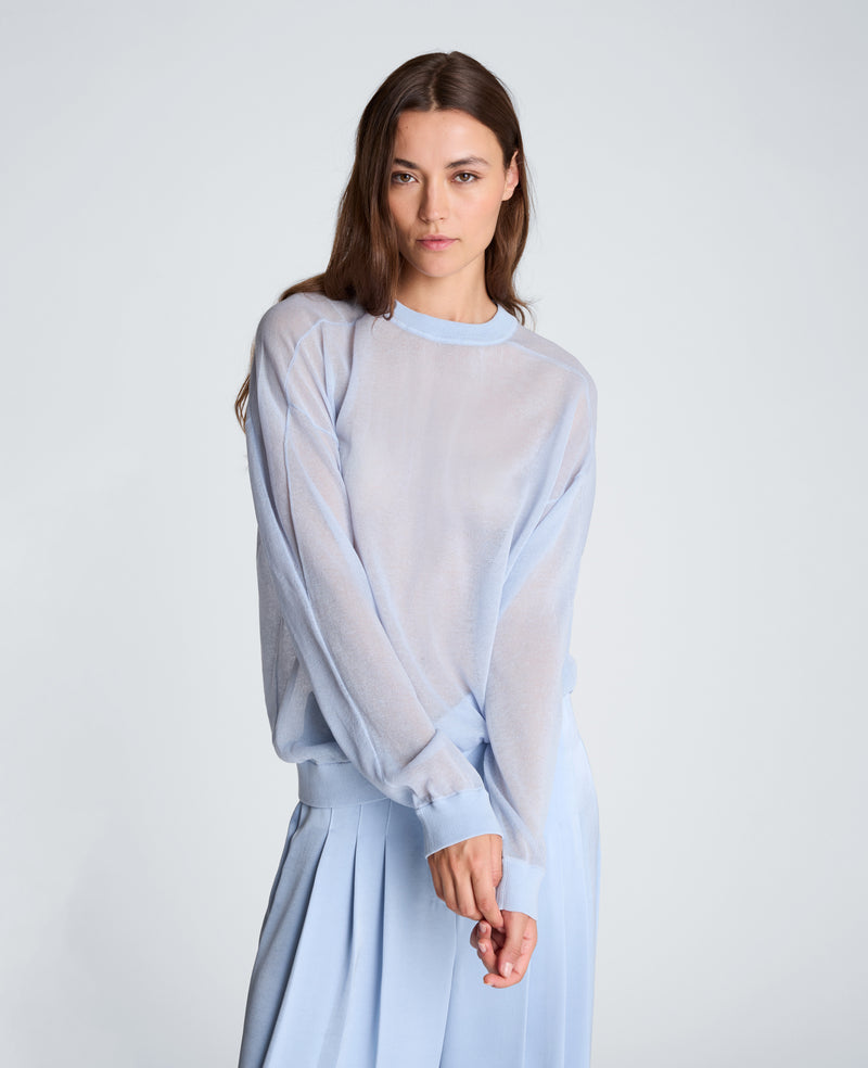 Kenneth Cole - Sheer Crew Neck Sweatshirt WOMENS SWEATER for Women