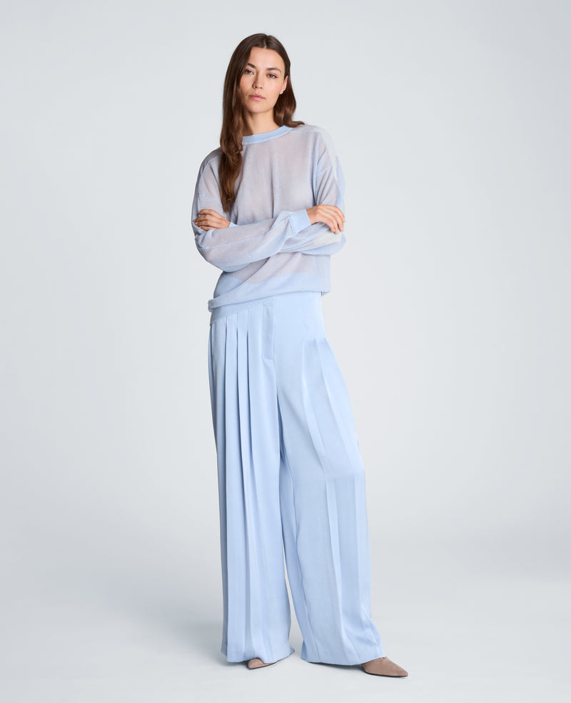 Kenneth Cole - Sheer Crew Neck Sweatshirt WOMENS SWEATER for Women