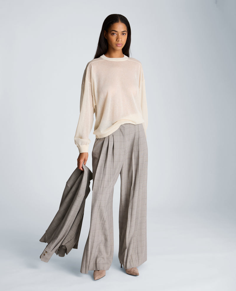 Kenneth Cole - Sheer Crew Neck Sweatshirt WOMENS SWEATER for Women