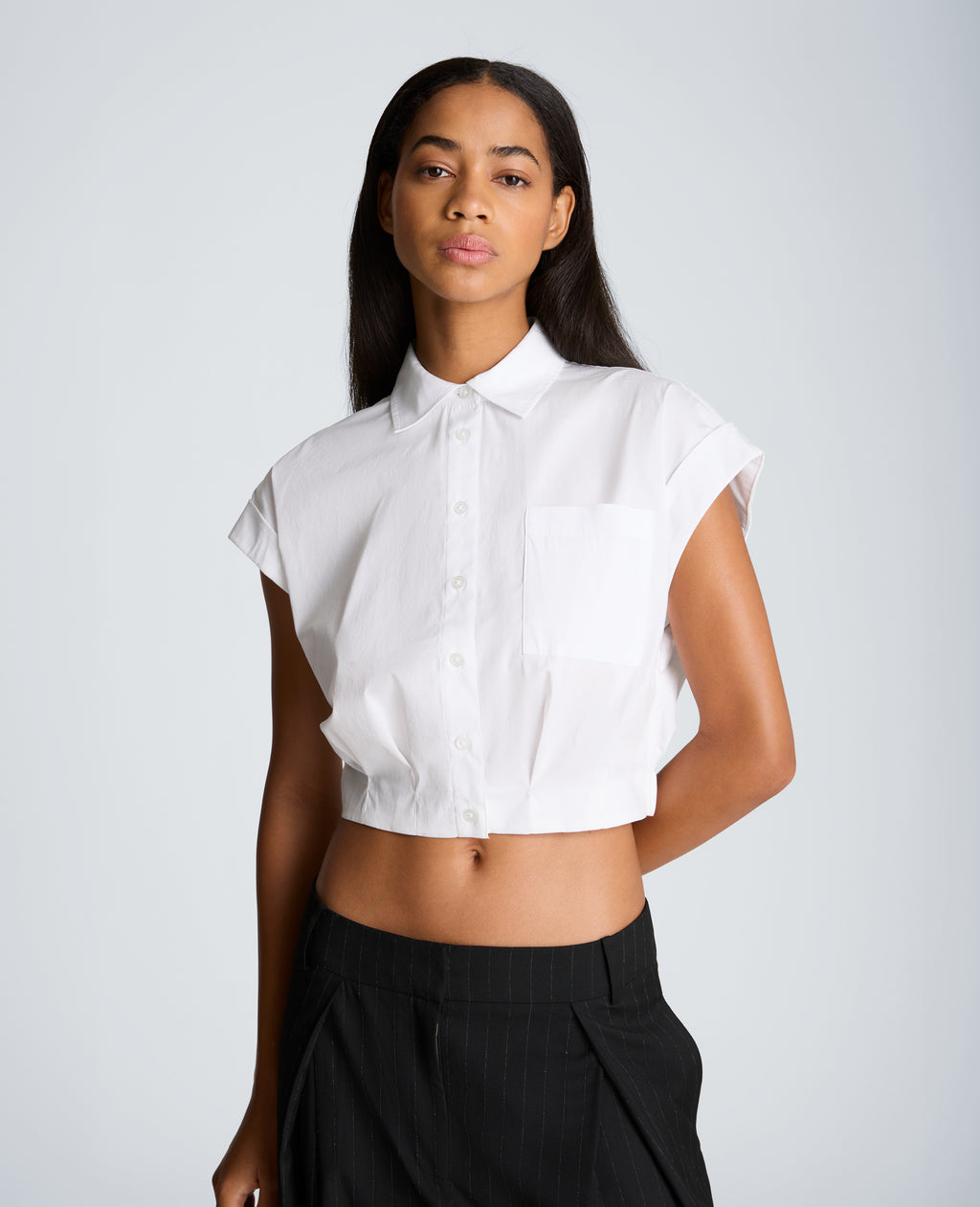 Kenneth Cole - Cropped Short Sleeve Shirt WOMENS TOPS for Women 