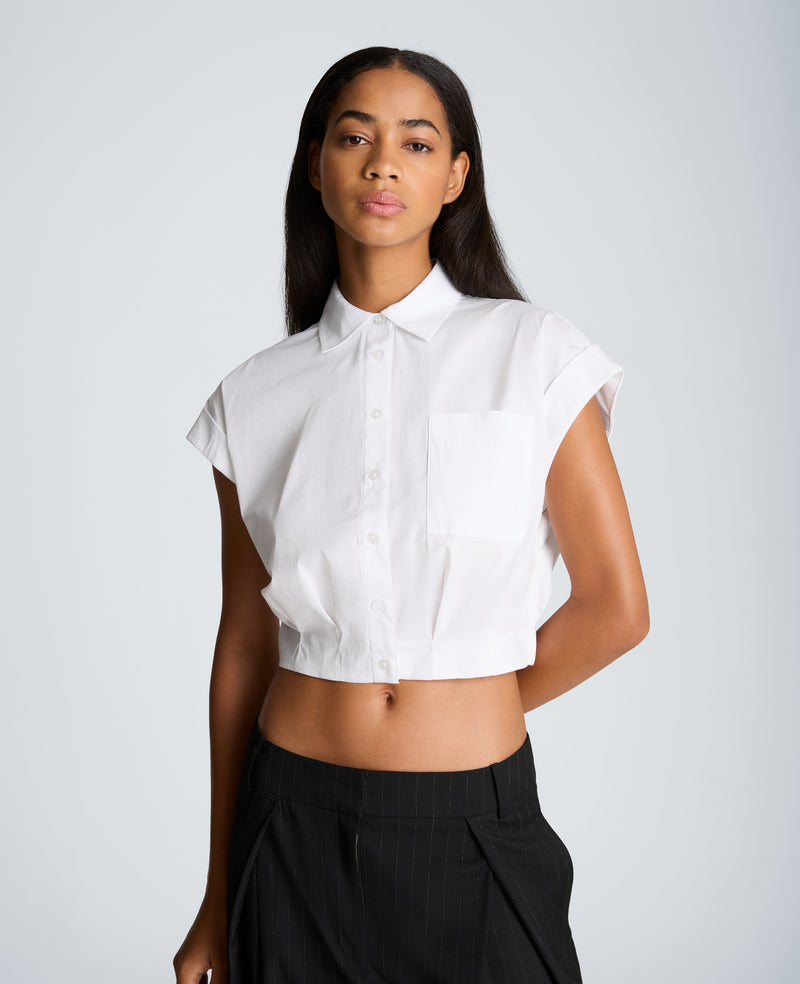 Kenneth Cole - Cropped Short Sleeve Shirt WOMENS TOPS for Women