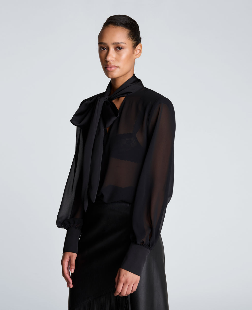 Kenneth Cole - Tie Neck Blouse with Voluminous Sleeves WOMENS TOPS for Women 