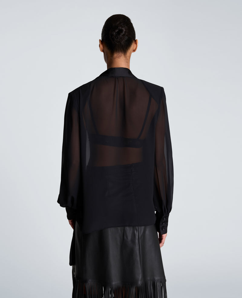 Kenneth Cole - Tie Neck Blouse with Voluminous Sleeves WOMENS TOPS for Women
