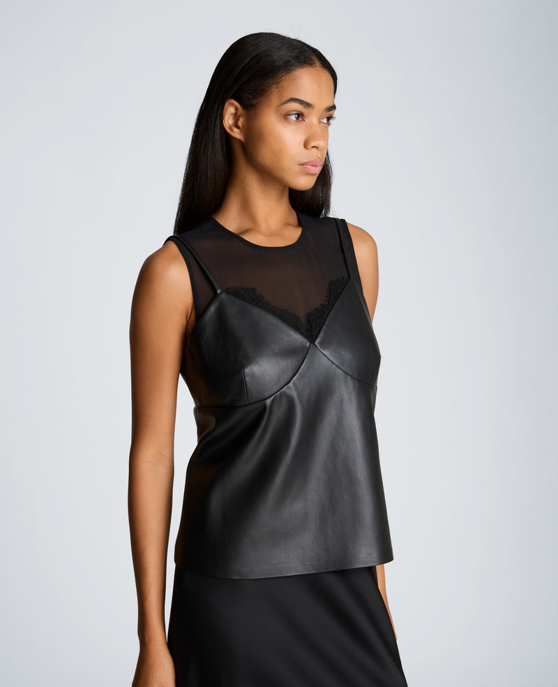 Kenneth Cole - Lace Bralette Overlay Sleeveless Blouse WOMENS TOPS for Women