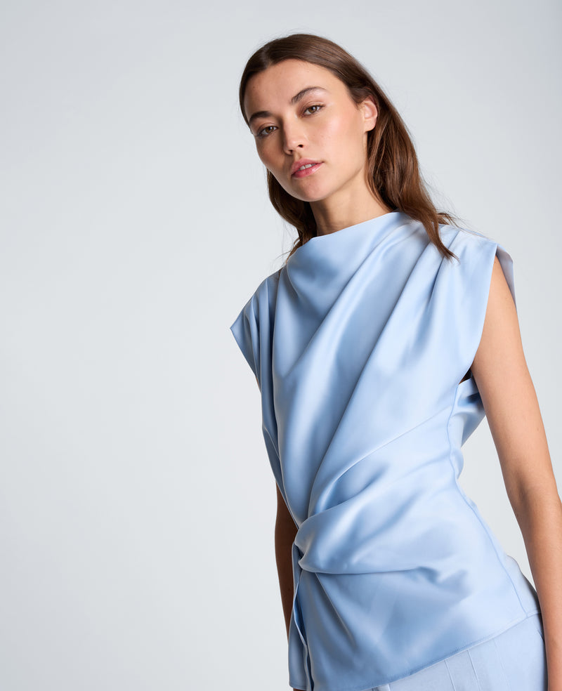 Kenneth Cole - Belted Drape Neck Blouse WOMENS TOPS for Women