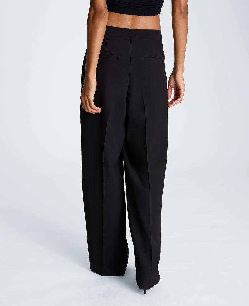 Kenneth Cole - Fly Front High Rise Side Striped Wide Leg Pant WOMENS PANTS for Women